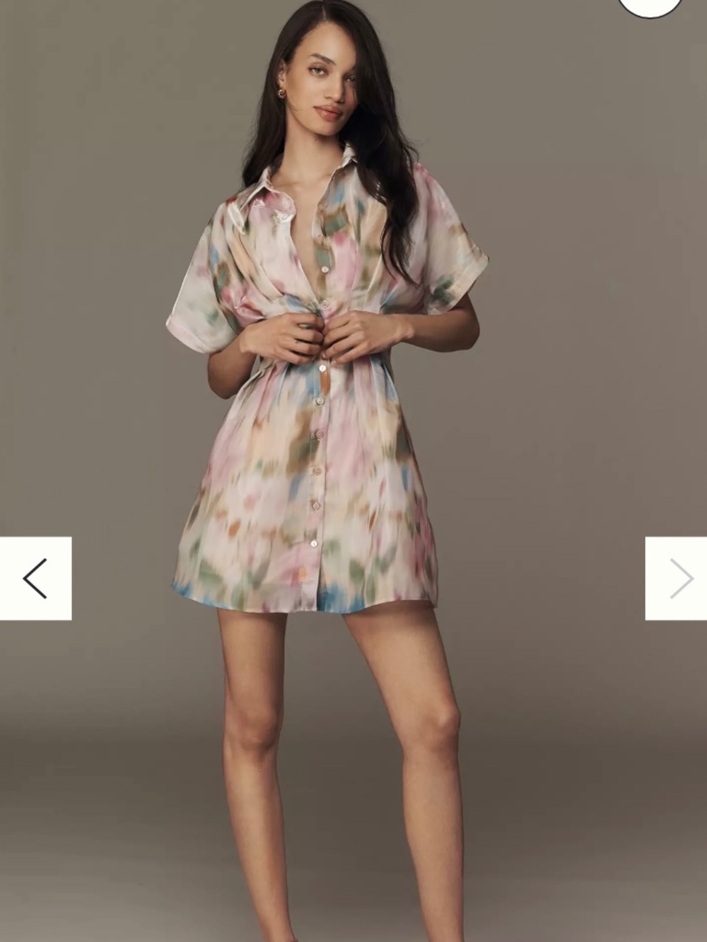 The Tobie Organza Mini Shirt Dress by Exquise